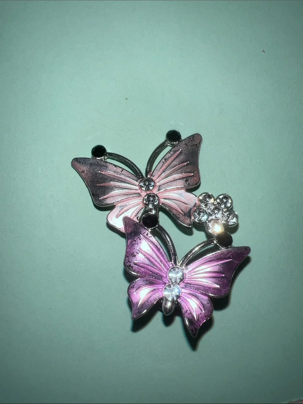 NWOT 4pc Purple Rhinestone flower butterfly crown bear shoe charms